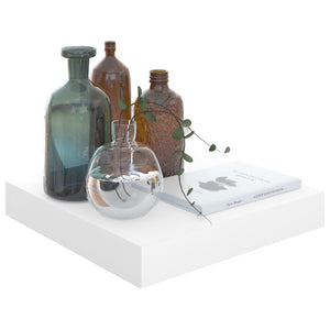 Scaffali a Parete 2 pz Bianco Lucido 23x23,5x3,8 cm in MDF cod mxl 33554