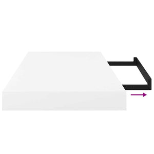 Scaffale a Parete Bianco Lucido 50x23x3,8 cm in MDF 323745