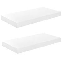 Scaffali a Parete 2 pz Bianco Lucido 50x23x3,8 cm in MDF cod mxl 54218