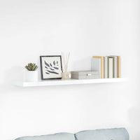 Scaffale a Parete Bianco Lucido 120x23,5x3,8 cm in MDF 323757