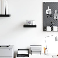 Scaffale a Parete Nero Lucido 23x23,5x3,8 cm in MDF 323760