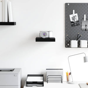 Scaffale a Parete Nero Lucido 23x23,5x3,8 cm in MDF 323760