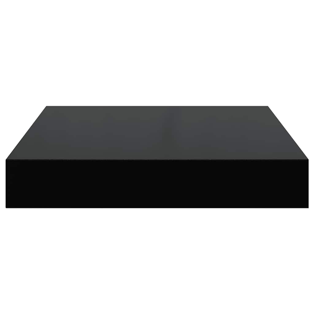 Scaffale a Parete Nero Lucido 23x23,5x3,8 cm in MDF 323760
