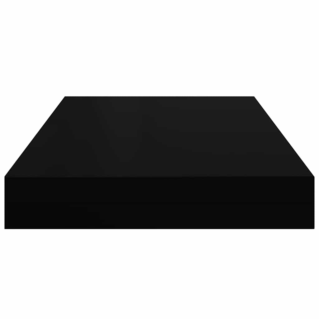 Scaffali a Parete 2 pz Nero Lucido 40x23x3,8 cm in MDF 323764