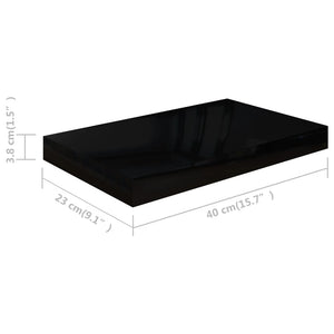 Scaffali a Parete 4 pz Nero Lucido 40x23x3,8 cm in MDF cod mxl 61699