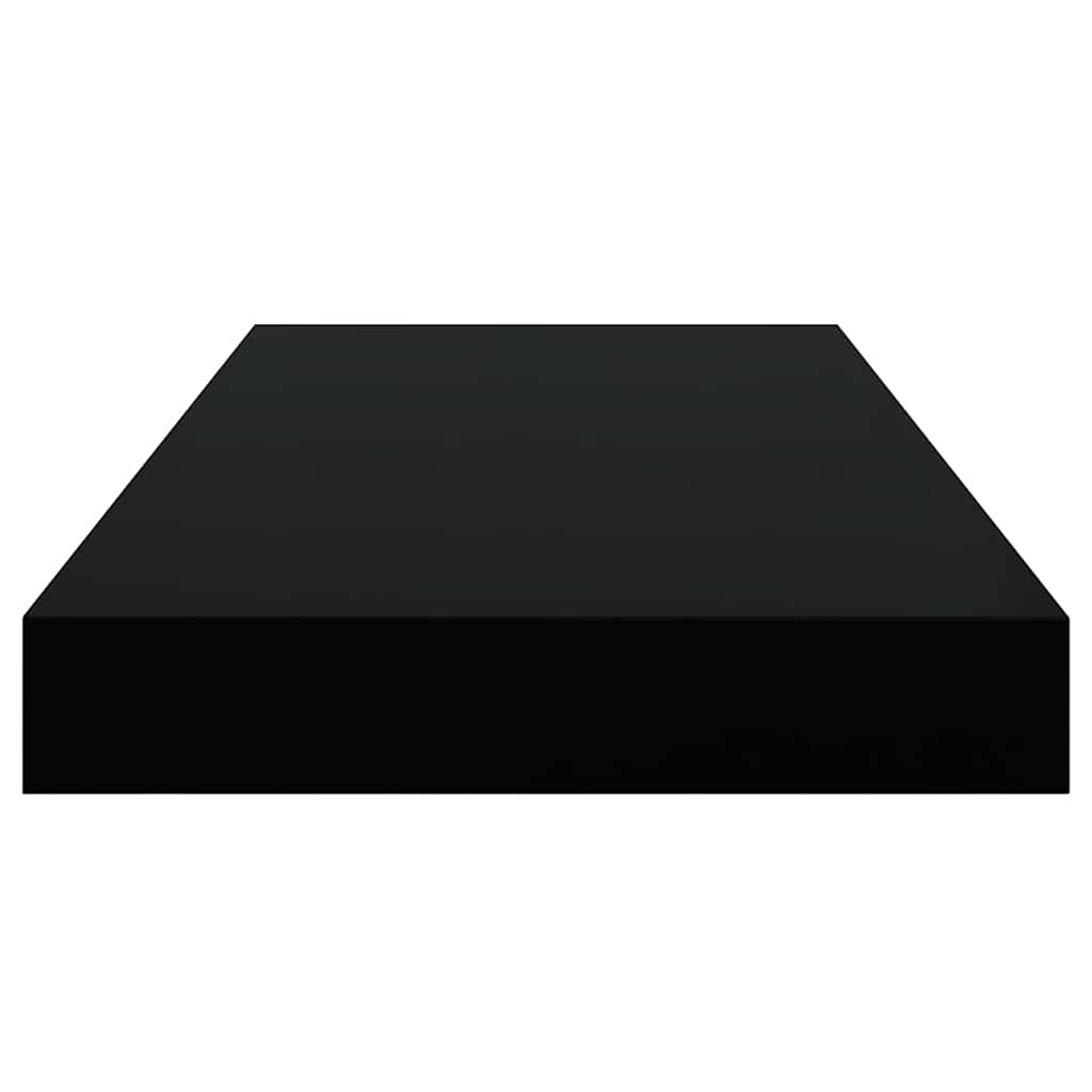 Scaffali a Parete 2 pz Nero Lucido 50x23x3,8 cm in MDF 323767