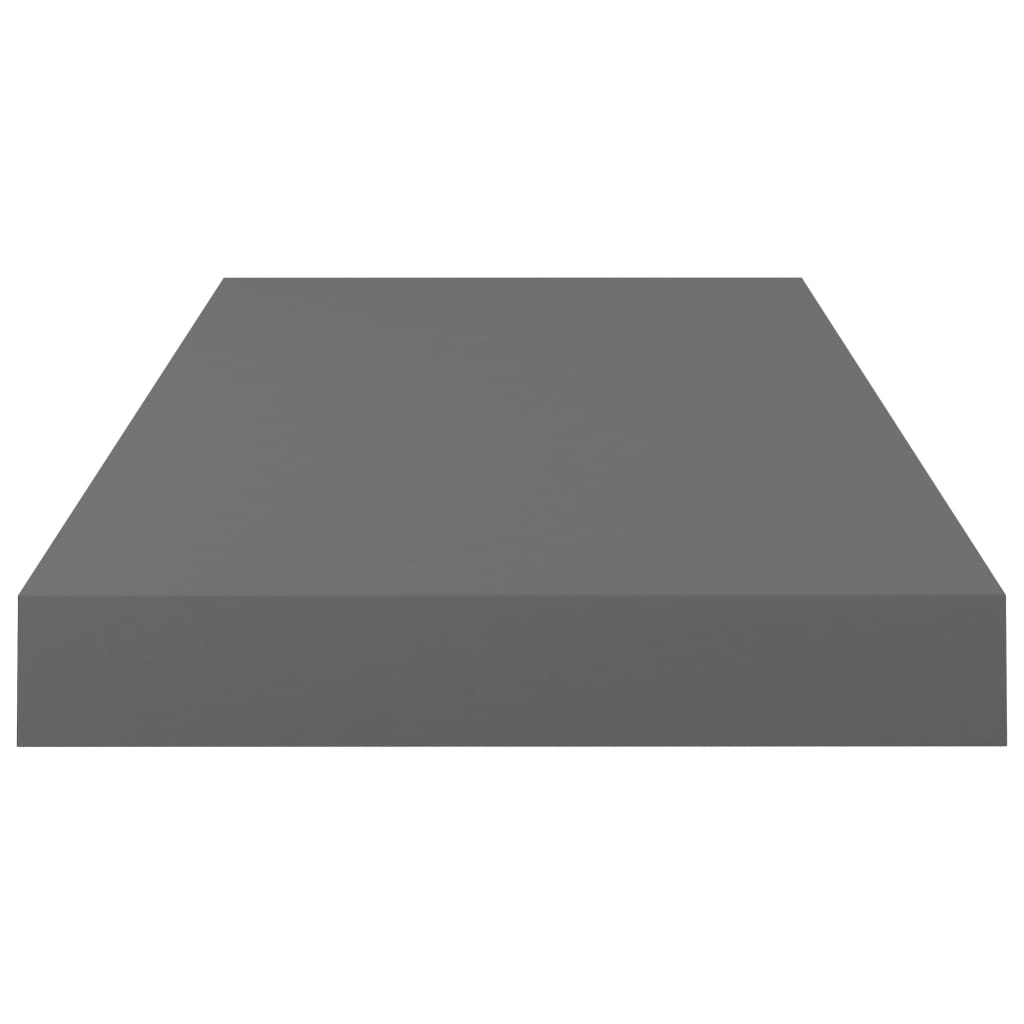 Scaffali a Parete 2 pz Grigio Lucido 50x23x3,8 cm in MDF 323788