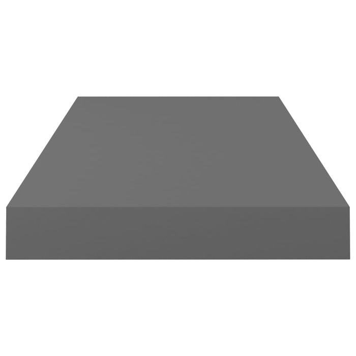 Scaffali a Parete 2 pz Grigio Lucido 50x23x3,8 cm in MDF 323788