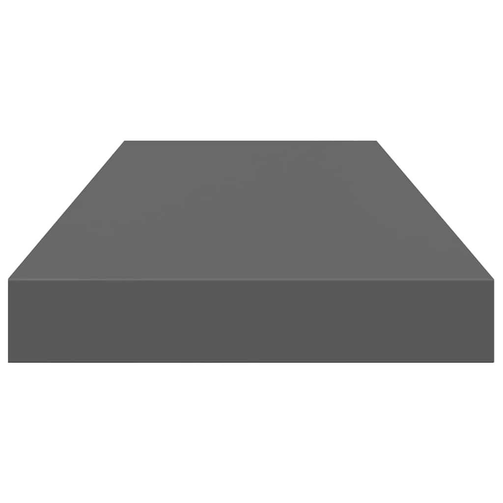 Scaffali a Parete 2 pz Grigio Lucido 60x23,5x3,8 cm in MDF 323791