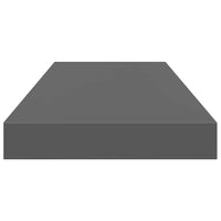 Scaffali a Parete 2 pz Grigio Lucido 60x23,5x3,8 cm in MDF 323791