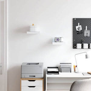 Scaffali a Parete 2 pz Bianchi 23x23,5x3,8 cm in MDF 323803