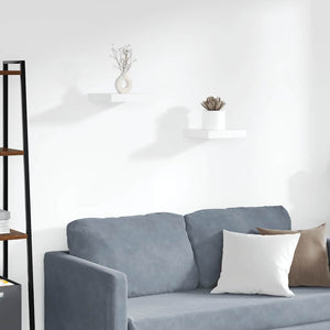Scaffali a Parete 2 pz Bianchi 23x23,5x3,8 cm in MDF 323803