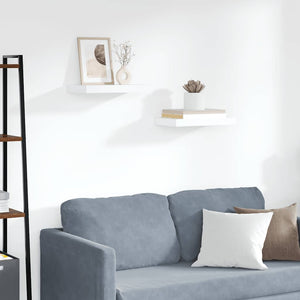 Scaffali a Parete 2 pz Bianchi 40x23x3,8 cm in MDF 323806
