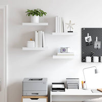 Scaffali a Parete 4 pz Bianchi 40x23x3,8 cm in MDF 323807