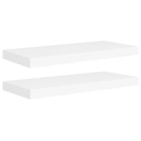 Scaffali a Parete 2 pz Bianco 60x23,5x3,8 cm in MDF cod mxl 33569