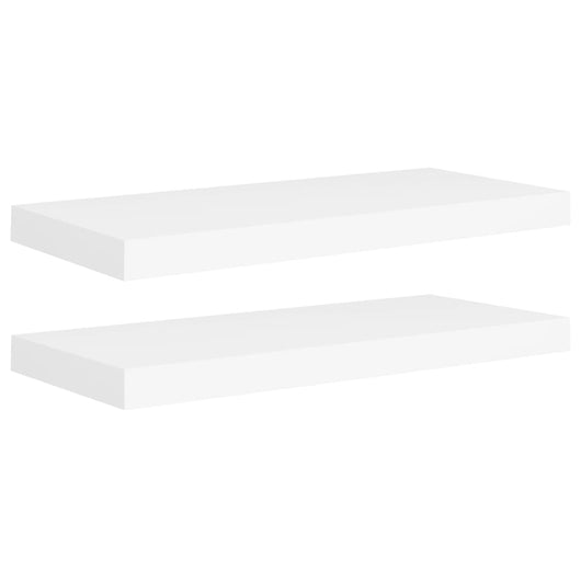 Scaffali a Parete 2 pz Bianco 60x23,5x3,8 cm in MDF cod mxl 33569