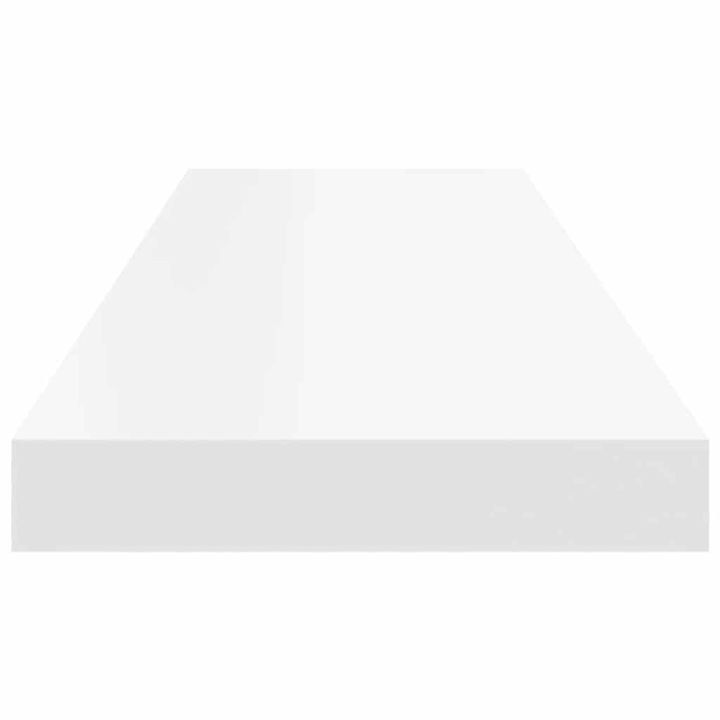 Scaffali a Parete 2 pz Bianchi 80x23,5x3,8 cm in MDF 323815