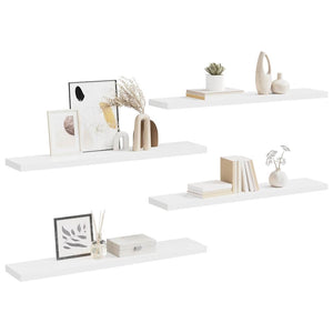 Scaffali a Parete 4 pz Bianchi 120x23,5x3,8 cm in MDF 323822