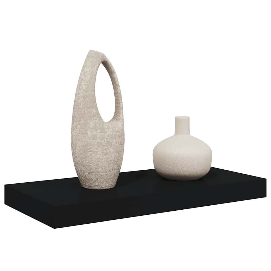 Scaffale a Parete Nero 50x23x3,8 cm in MDF 323829