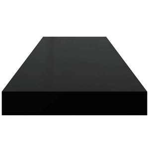 Scaffale a Parete Nero 80x23,5x3,8 cm in MDF 323835