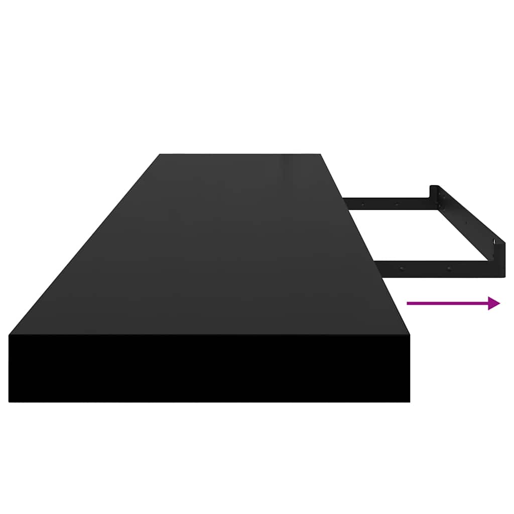 Scaffale a Parete Nero 120x23,5x3,8 cm in MDF 323841