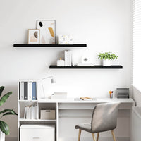 Scaffali a Parete 2 pz Neri 120x23,5x3,8 cm in MDF 323842