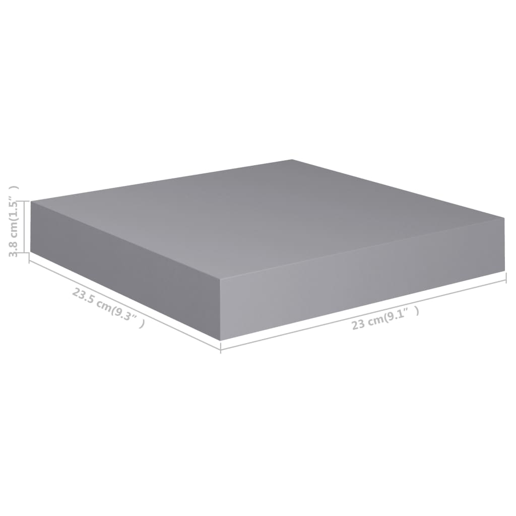 Scaffale a Parete Grigio 23x23,5x3,8 cm in MDF cod mxl 33038