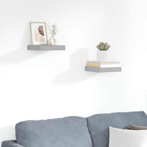 Scaffali a Parete 2 pz Grigi 23x23,5x3,8 cm in MDF 323845