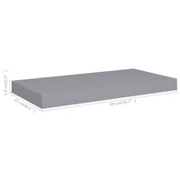 Scaffale a Parete Grigio 50x23x3,8 cm in MDF 323850