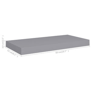 Scaffali a Parete 4 pz Grigi 50x23x3,8 cm in MDF cod mxl 32841