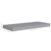 Scaffale a Parete Grigio 60x23,5x3,8 cm in MDF cod mxl 33544