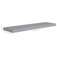 Scaffale a Parete Grigio 90x23,5x3,8 cm in MDF 323859