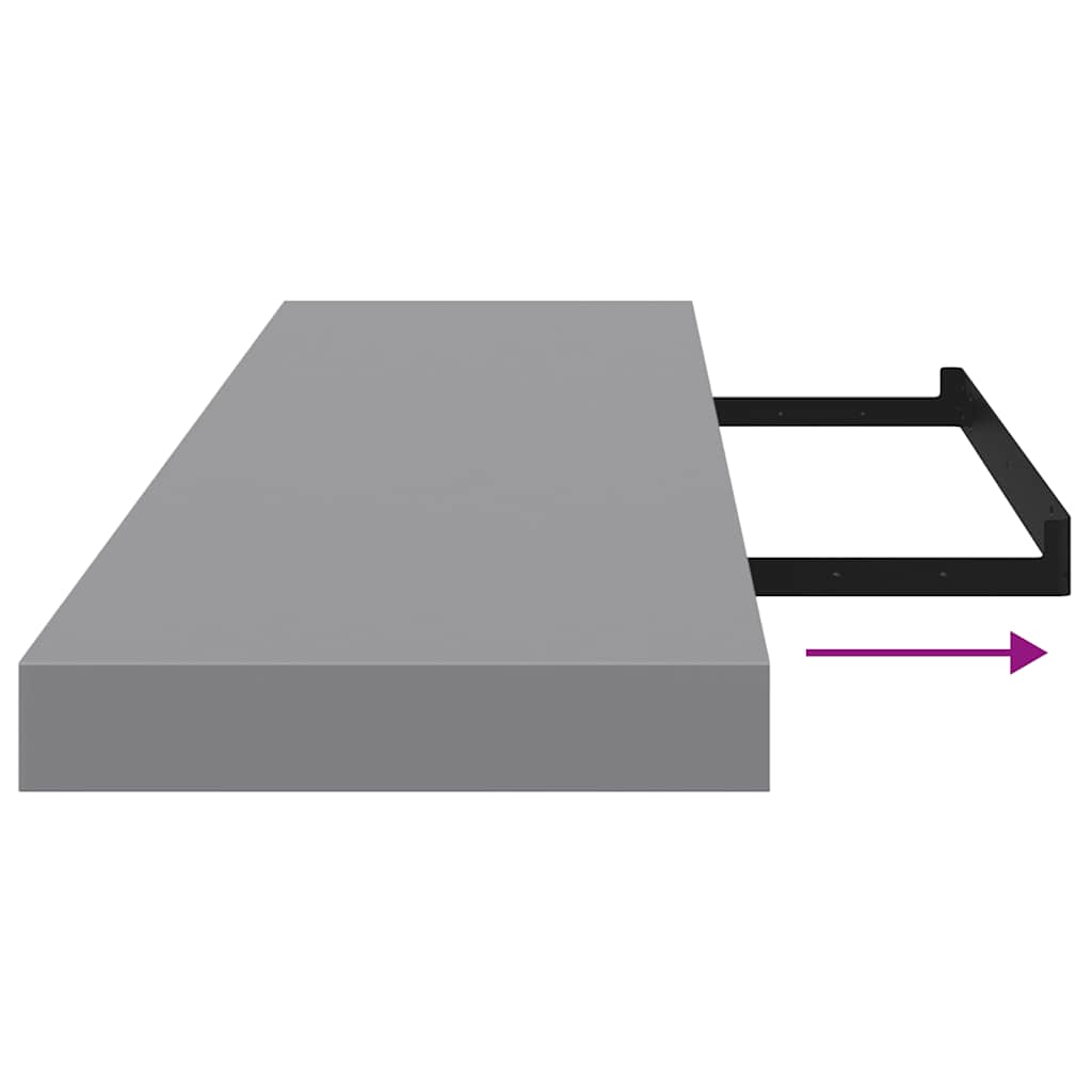 Scaffale a Parete Grigio 90x23,5x3,8 cm in MDF 323859