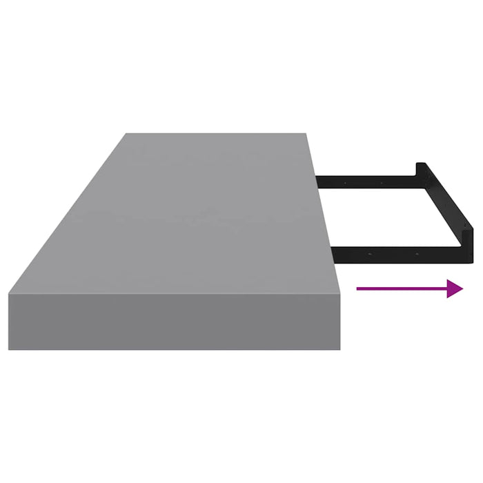 Scaffale a Parete Grigio 90x23,5x3,8 cm in MDF 323859