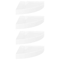 Scaffali Angolari a Parete 4 pz Bianco Lucido 25x25x3,8 cm MDF cod mxl 33359