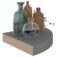 Scaffale Angolare a Parete Grigio Lucido 25x25x3,8 cm in MDF 323892