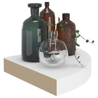 Scaffali Angolari a Parete 2 pz Bianchi 25x25x3,8 cm in MDF 323896