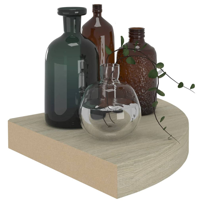 Scaffale Angolare a Parete Rovere 25x25x3,8 cm in MDF cod mxl 32948