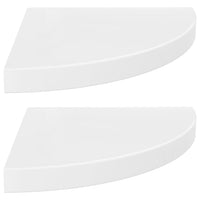 Scaffali Angolari a Parete 2 pz Bianco Lucido 35x35x3,8 cm MDF cod mxl 32803