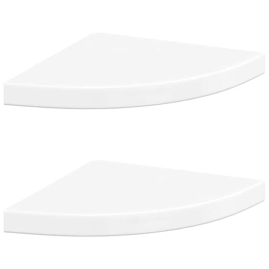 Scaffali Angolari a Parete 2 pz Bianco Lucido 35x35x3,8 cm MDF 323908