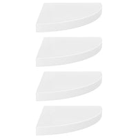 323909  Floating Corner Shelves 4 pcs High Gloss White 35x35x3,8 cm MDF 323909