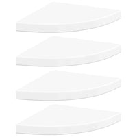 323909  Floating Corner Shelves 4 pcs High Gloss White 35x35x3,8 cm MDF 323909