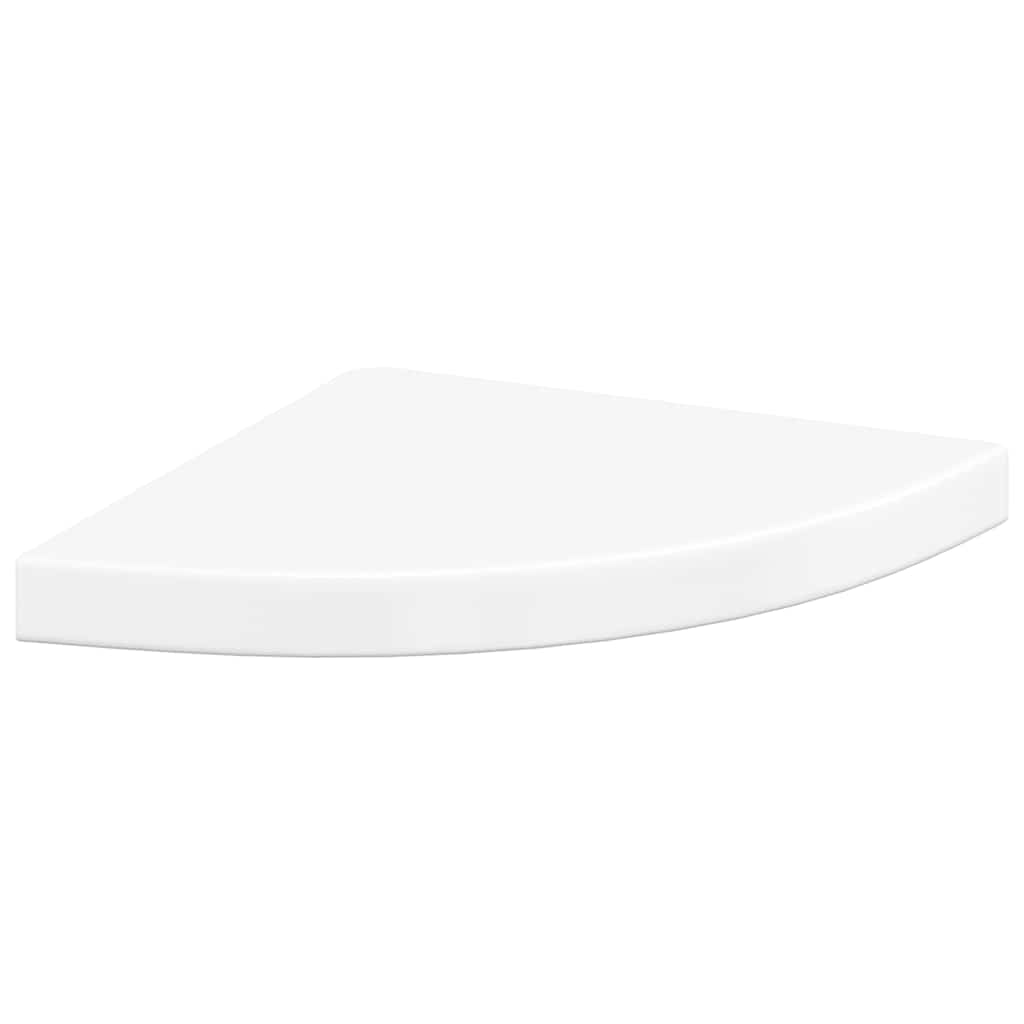 323909  Floating Corner Shelves 4 pcs High Gloss White 35x35x3,8 cm MDF 323909