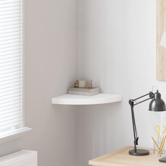 Mensola angolare sospesa bianca 35x35x3,8 cm MDF 323916