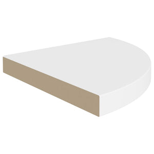 Mensole Angolari Sospese 2 pz Bianche 35x35x3,8 cm MDF 323917