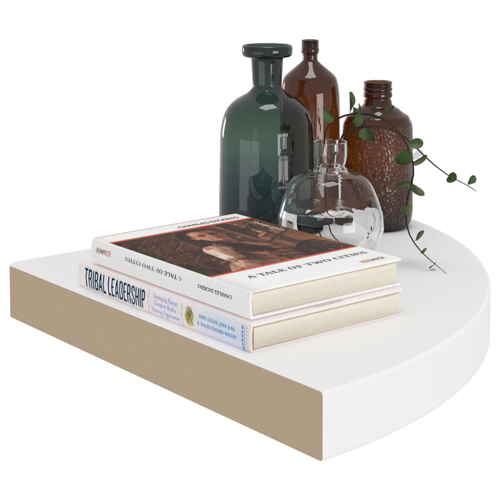 Scaffali Angolari a Parete 2 pz Bianchi 35x35x3,8 cm MDF cod mxl 32771