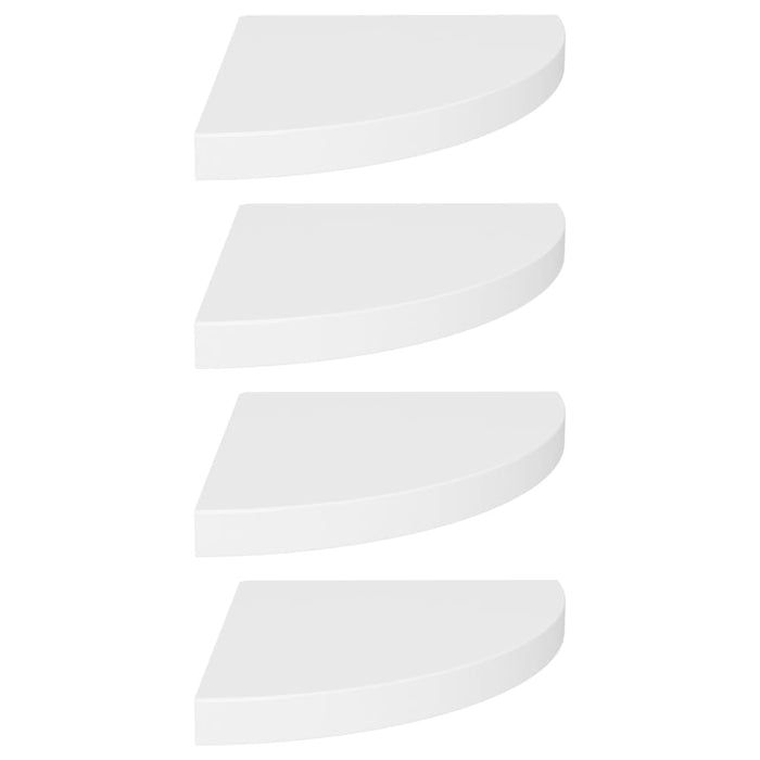 Scaffali Angolari a Parete 4 pz Bianchi 35x35x3,8 cm in MDF 323918