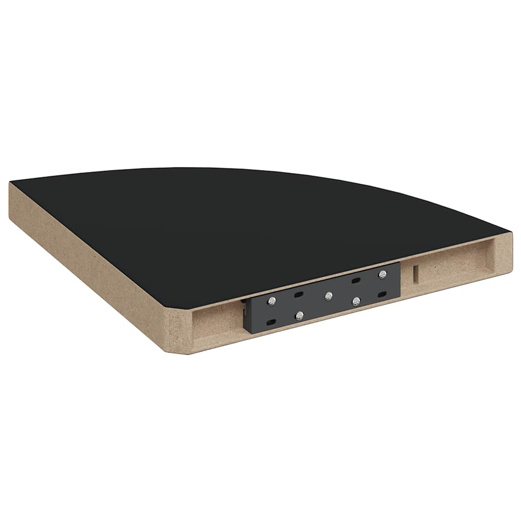 Scaffale Angolare a Parete Nero 35x35x3,8 cm in MDF 323919