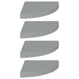 Scaffali Angolari a Parete 4 pz Grigi 35x35x3,8 cm in MDF 323924