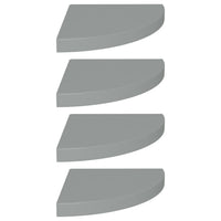 Scaffali Angolari a Parete 4 pz Grigi 35x35x3,8 cm MDF cod mxl 33588